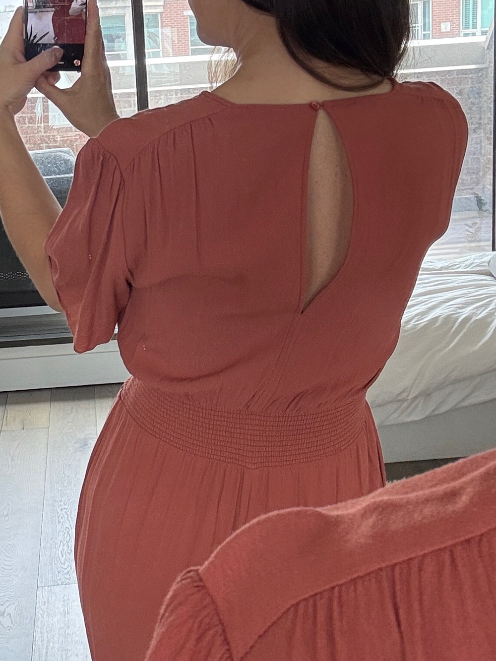 Wilfred Rust Red V-Neck Short Sleeve Jumpsuit - Picture 4 of 8